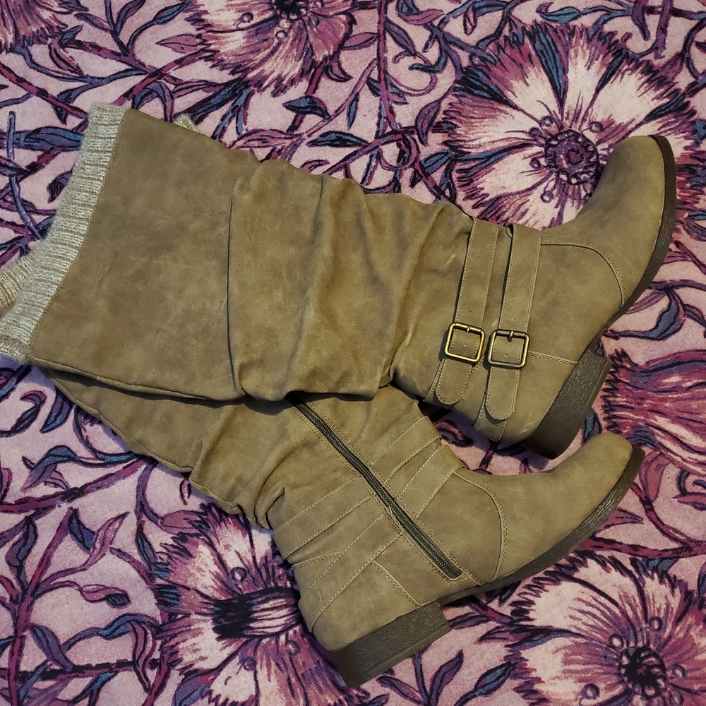 JustFab knee high wide calf boots